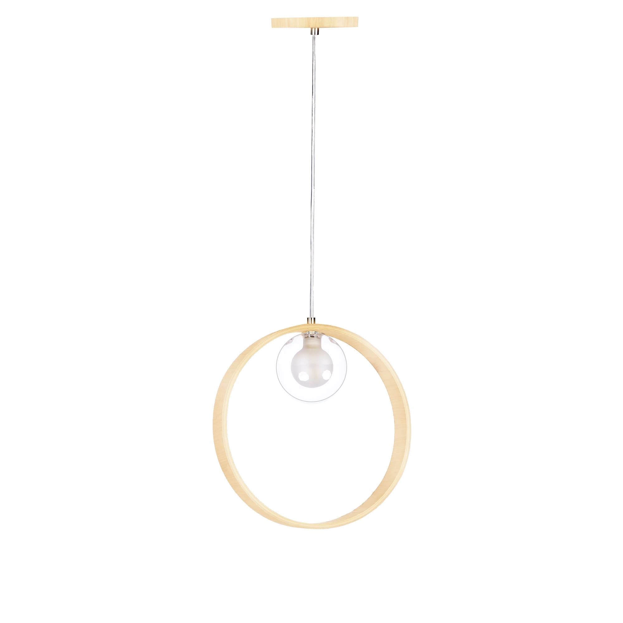 Pendente Madeira Redondo Face 25 Cm Marfim