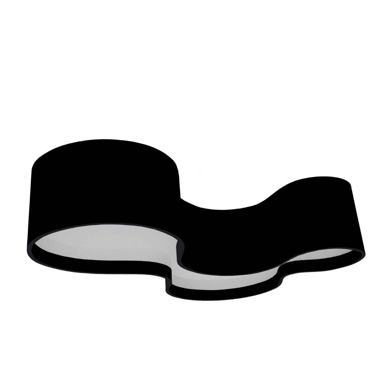 Plafon Semi Cilíndrico Madeira 75 Cm Preto