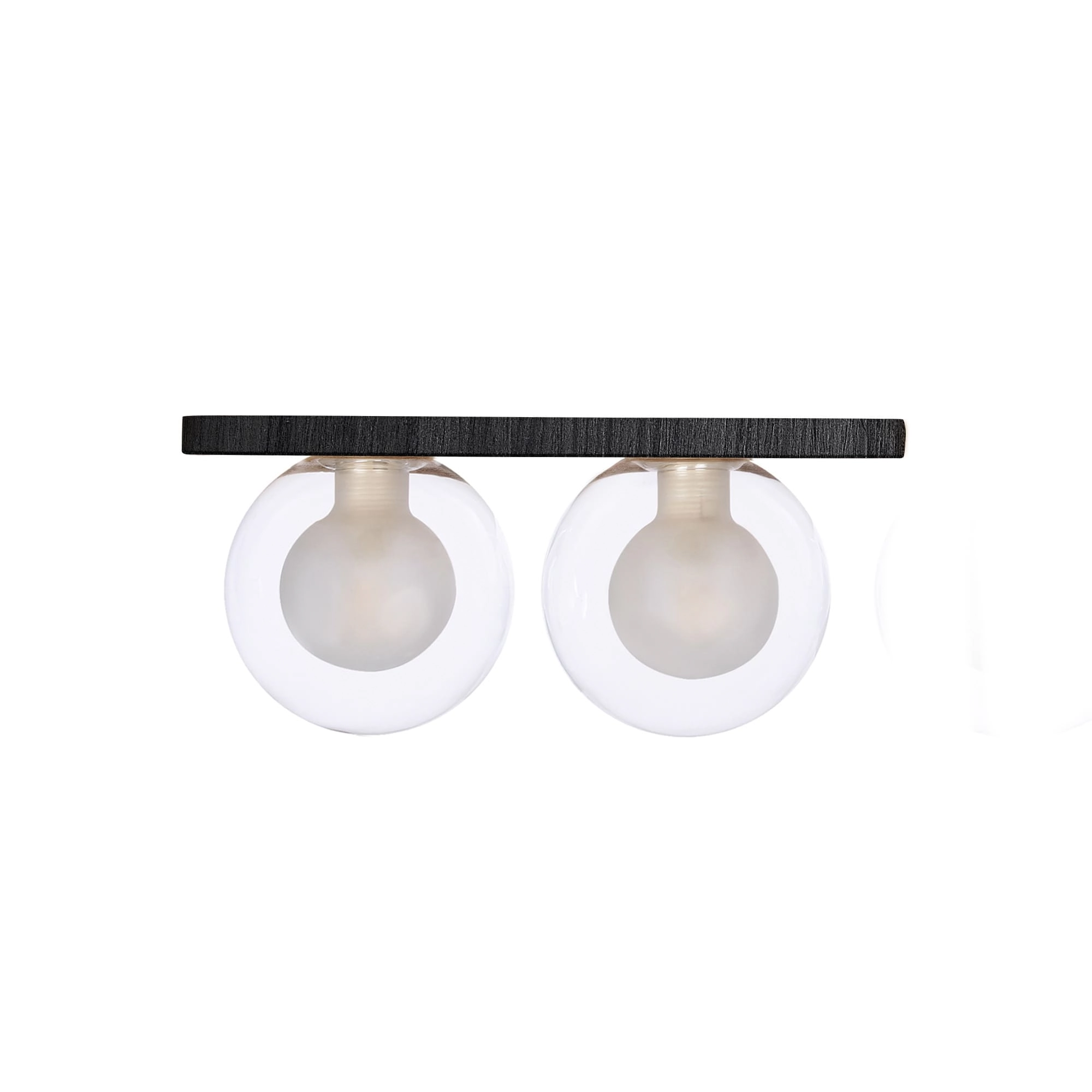 Plafon Madeira Netuno - 2 Luzes G9 Preto