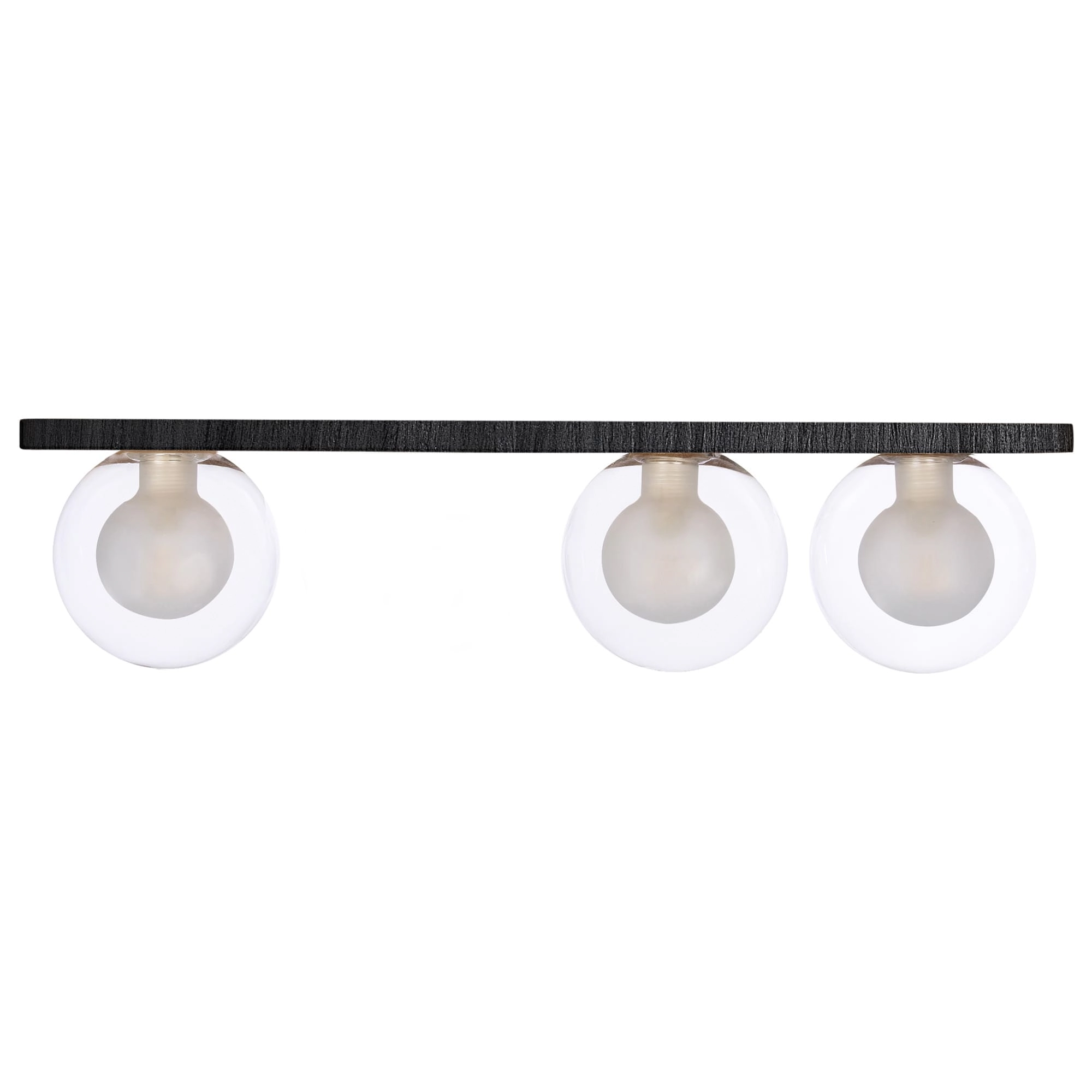 Plafon Madeira Netuno - 3 Luzes G9 Preto