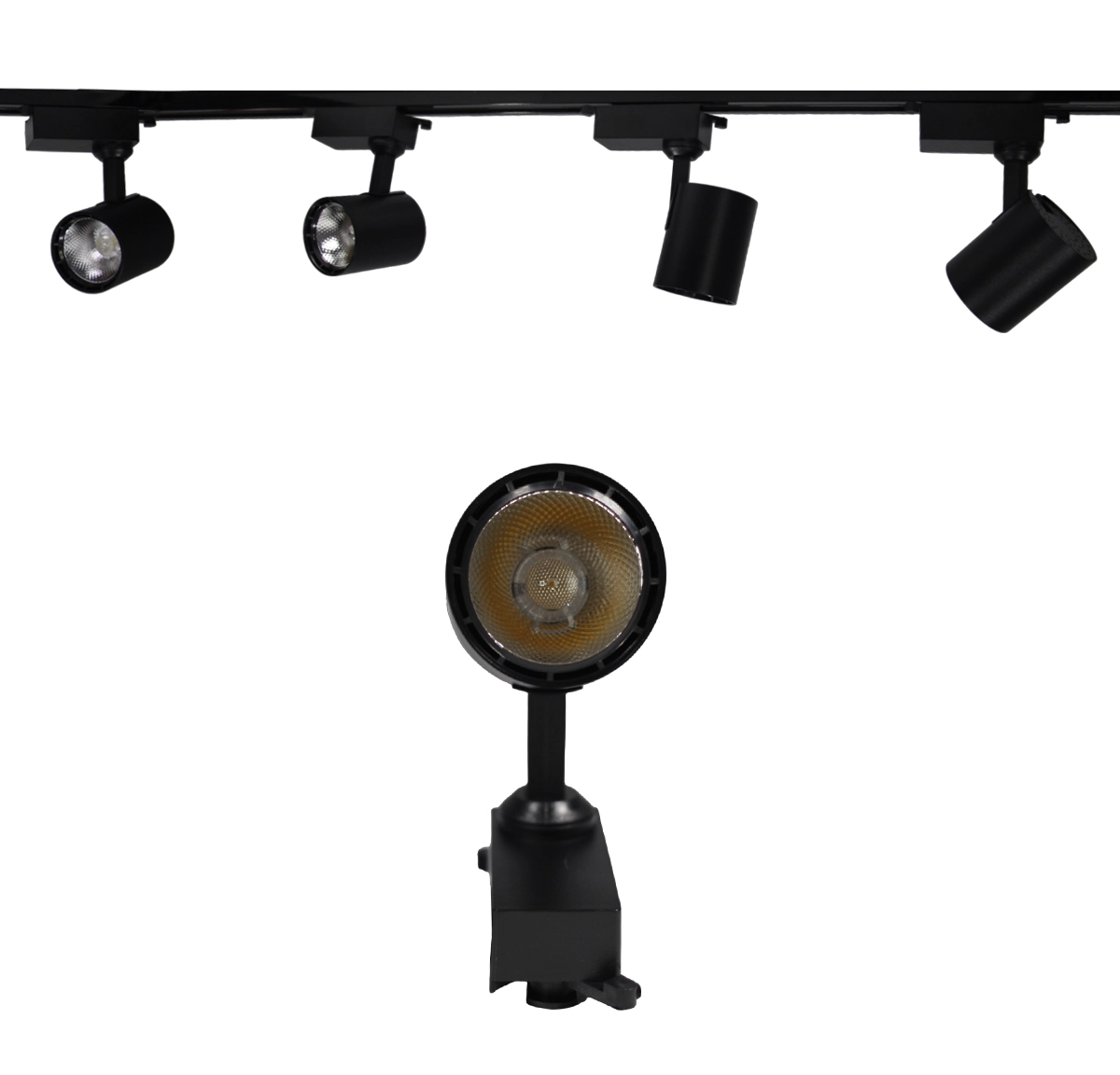 Trilho Eletrificado 1 Metro + 4 Spots Led 7w 4000k Apollo Preto