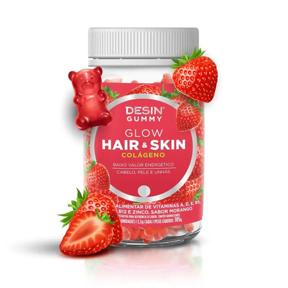 Beauty Gummy Hair Skin Morango 30un Desincha