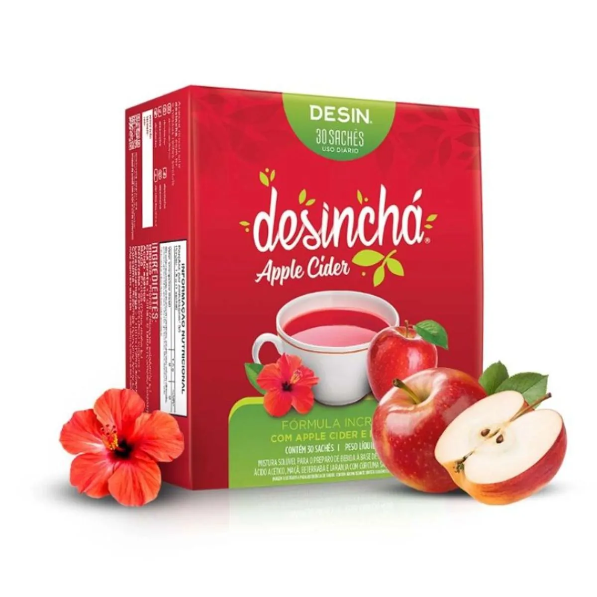 Chá Apple Cider E Hibisco Desinchá Desin Caixa 45g 30 Unidades