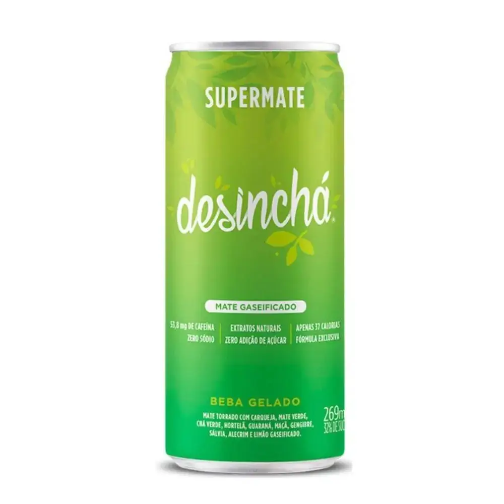 Chá Mate Com Gás Desinchá Supermate Lata 269ml