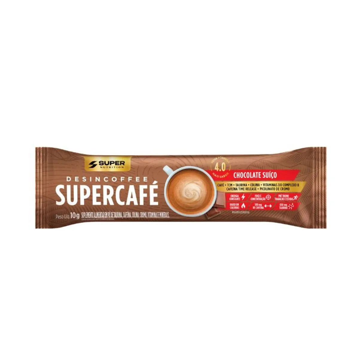 Stick Supercafé Chocolate Suiço Super Nutrition 10g