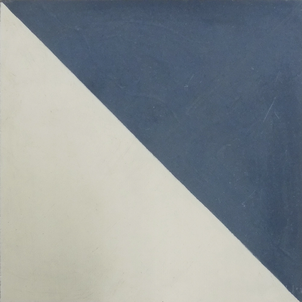 Ladrilho Hidráulico Quadrado Bandeira Azul e Branco 20x20cm Oficina Yby