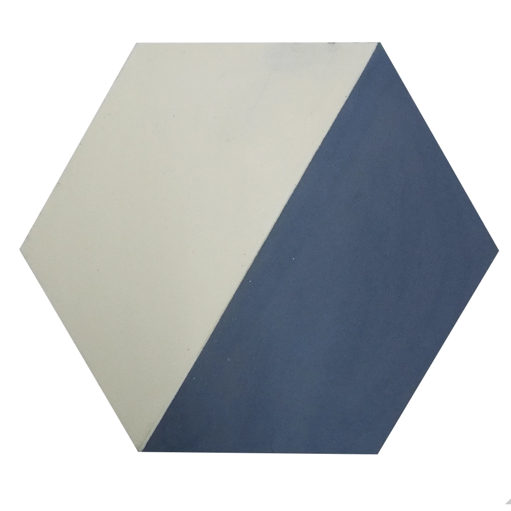 Ladrilho Hidráulico Hexagonal Catan Azul 21x18cm Oficina Yby