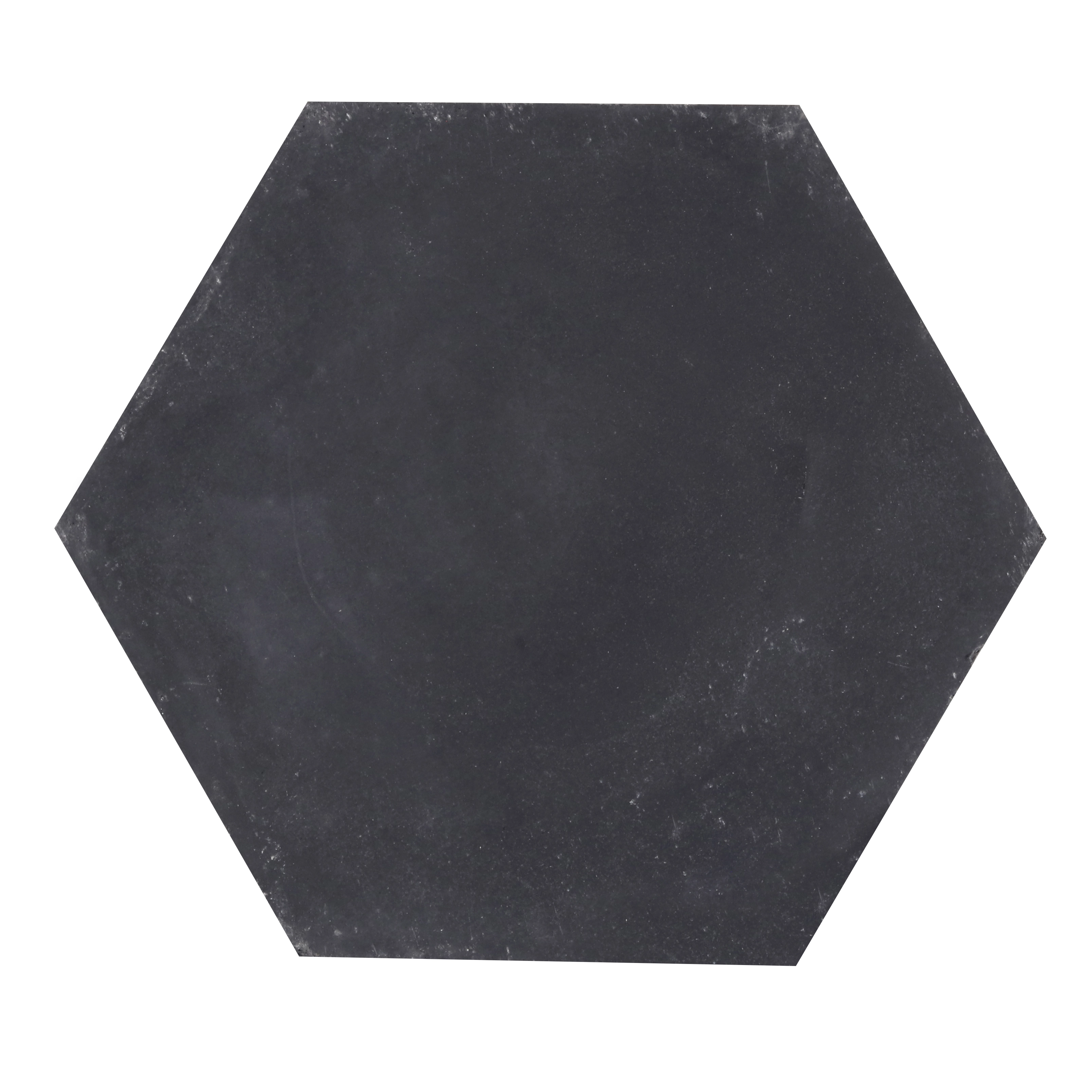 Ladrilho Hidráulico Hexagonal Hexagonal Liso Preto 21x18cm Oficina Yby