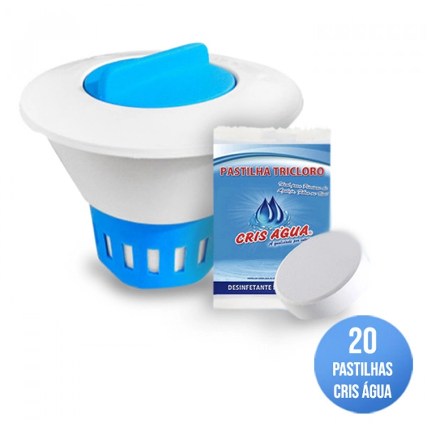 Kit 20 Pastilha Tricloro Cris Água E 1 Flutuador Margarida
