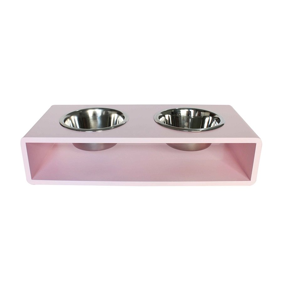 Comedouro Modern Duplo Rosa Bebe M