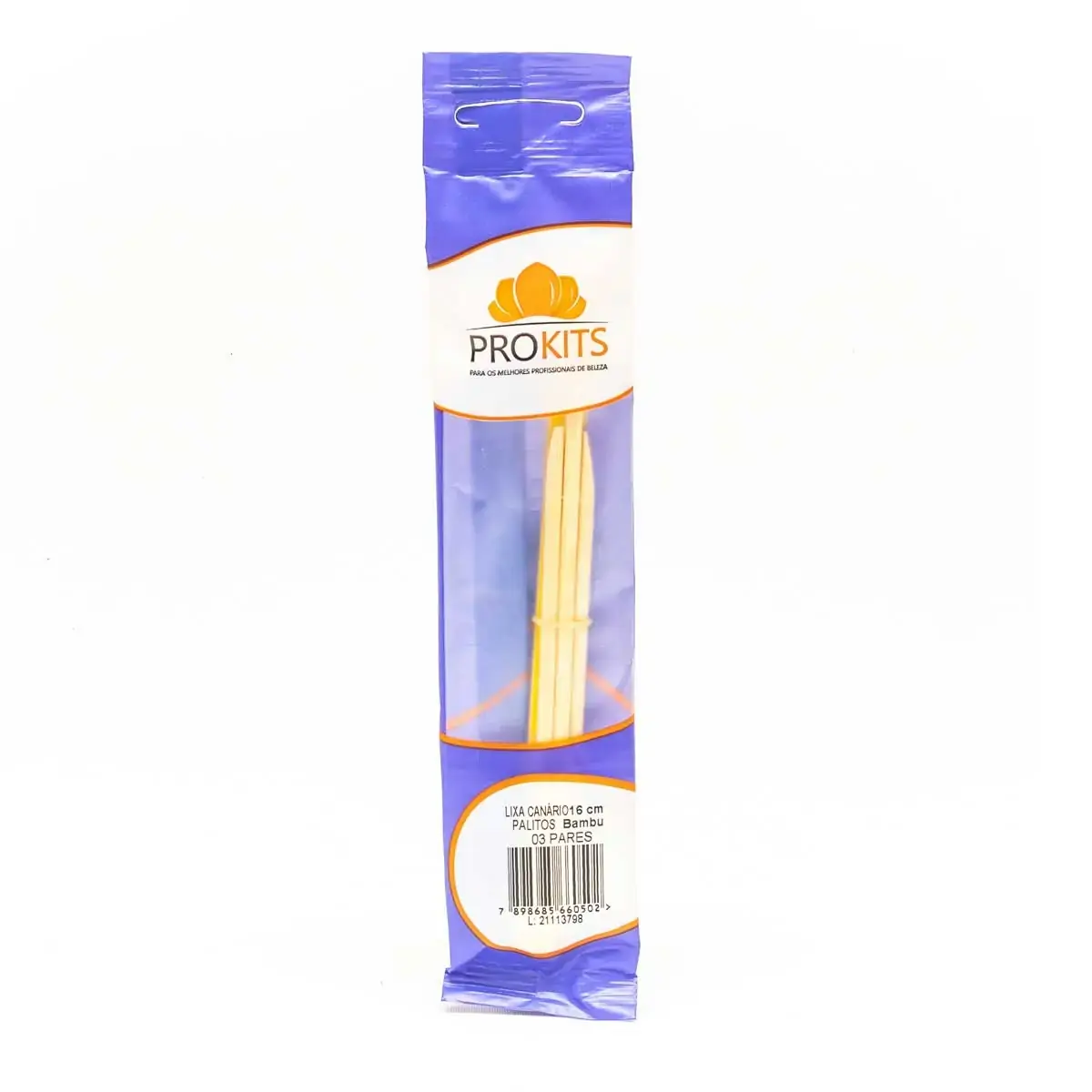 Kit 3 Lixas Canario 16cm E 3 Palitos Bambu Prokits