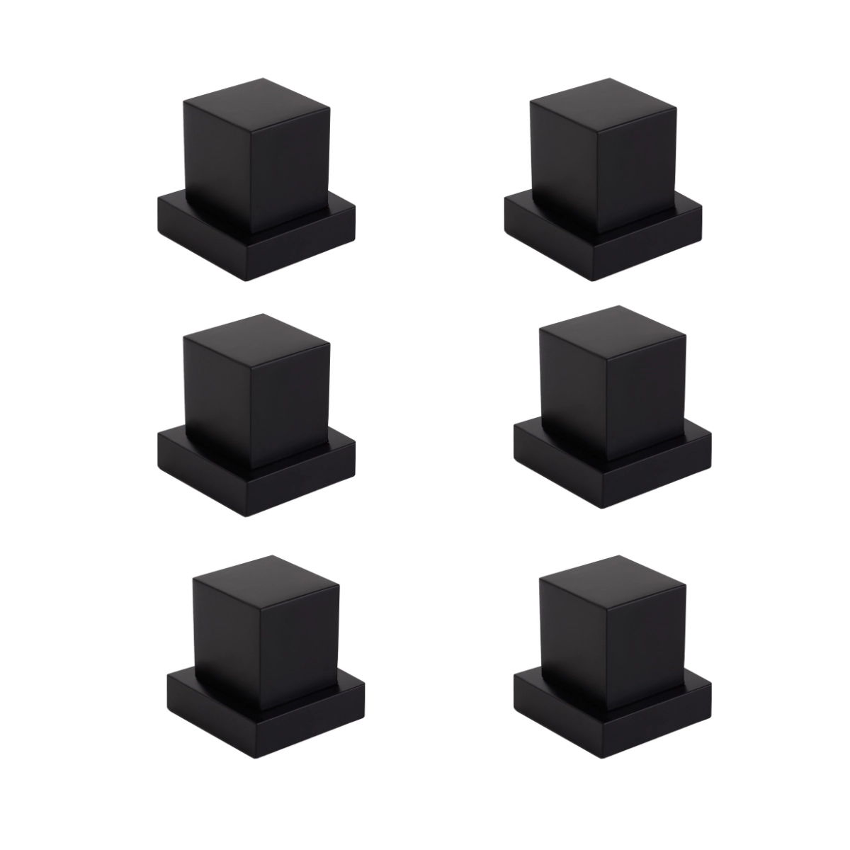 Kit 6 Acabamentos De Registro Padrão Deca Quadrado Metal Preto Fosco
