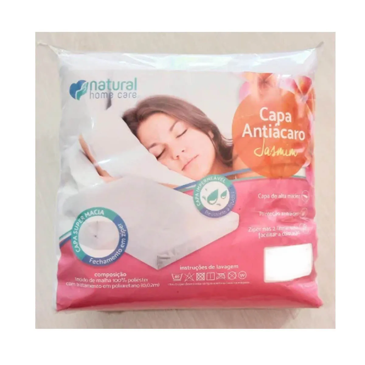 Capa Para Colchao Solteiro Anti Acaro Jasmin ( Branco ) - Natural Home Care Jasmin- Solteiro
