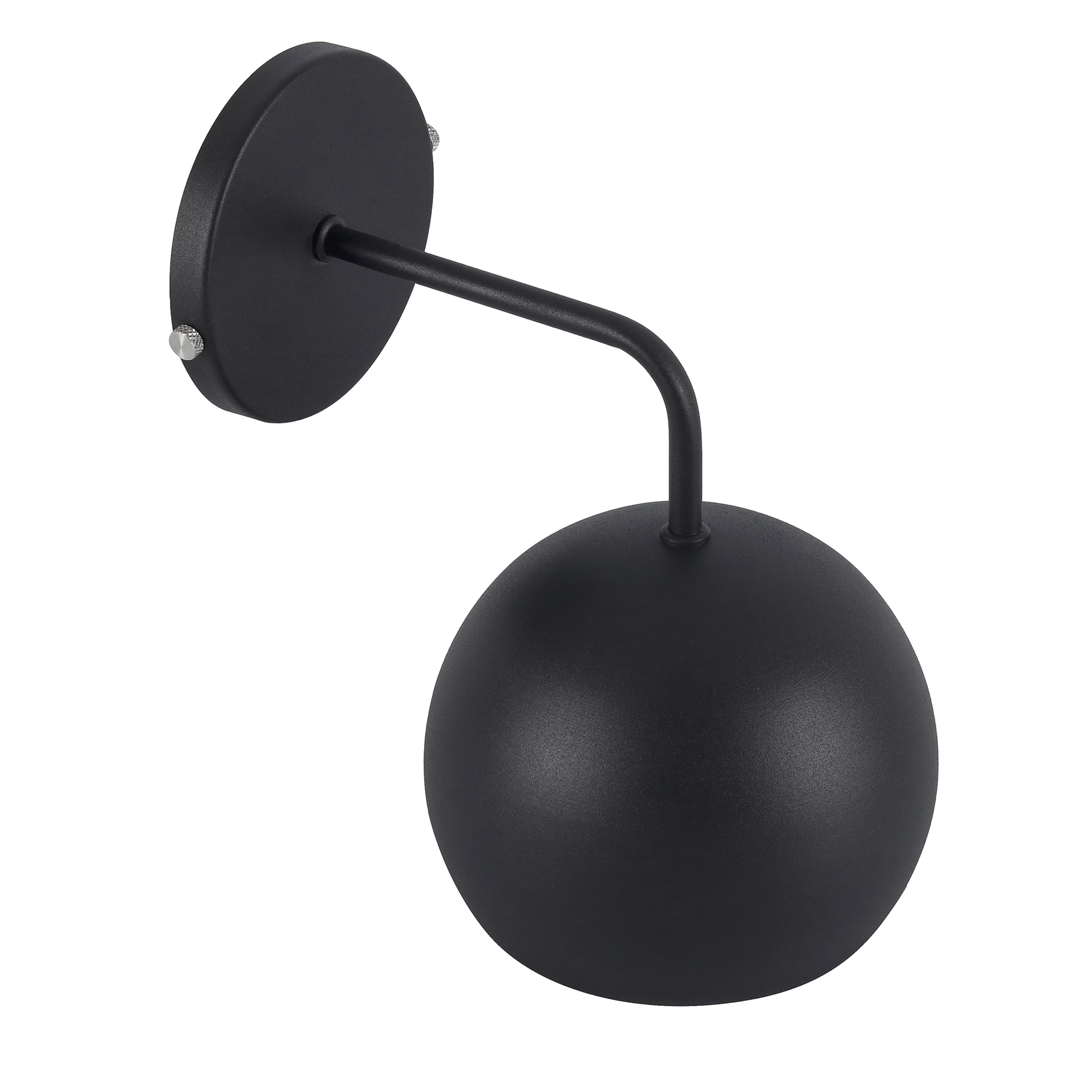 Arandela de Parede com fio Preto Alumínio Ball Luz Vita