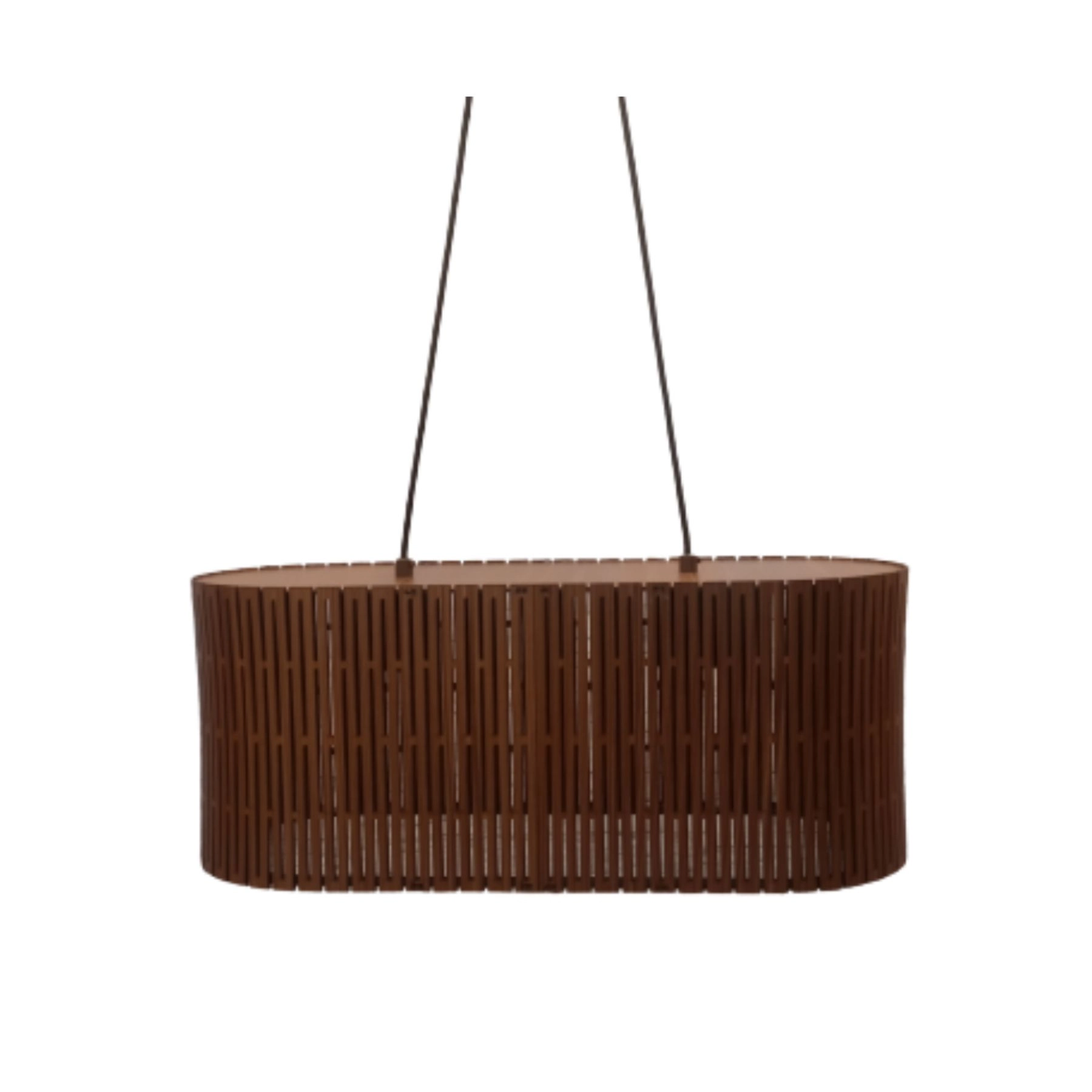 Pendente Redondo 1 Lâmpada Marrom Loures Oval Luz Vita