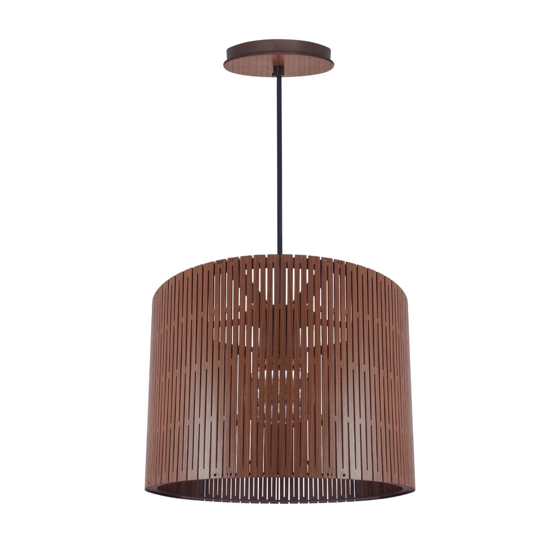 Pendente Redondo 1 Lâmpada Marrom Loures M Luz Vita