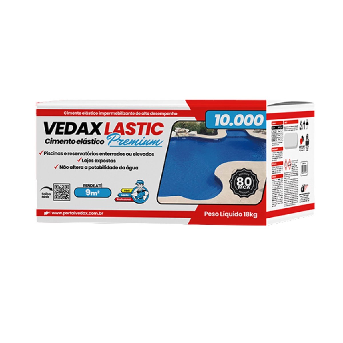 Cimento Elástico Lastic 10.000 Rende 9 Metros Quadrados 18kg