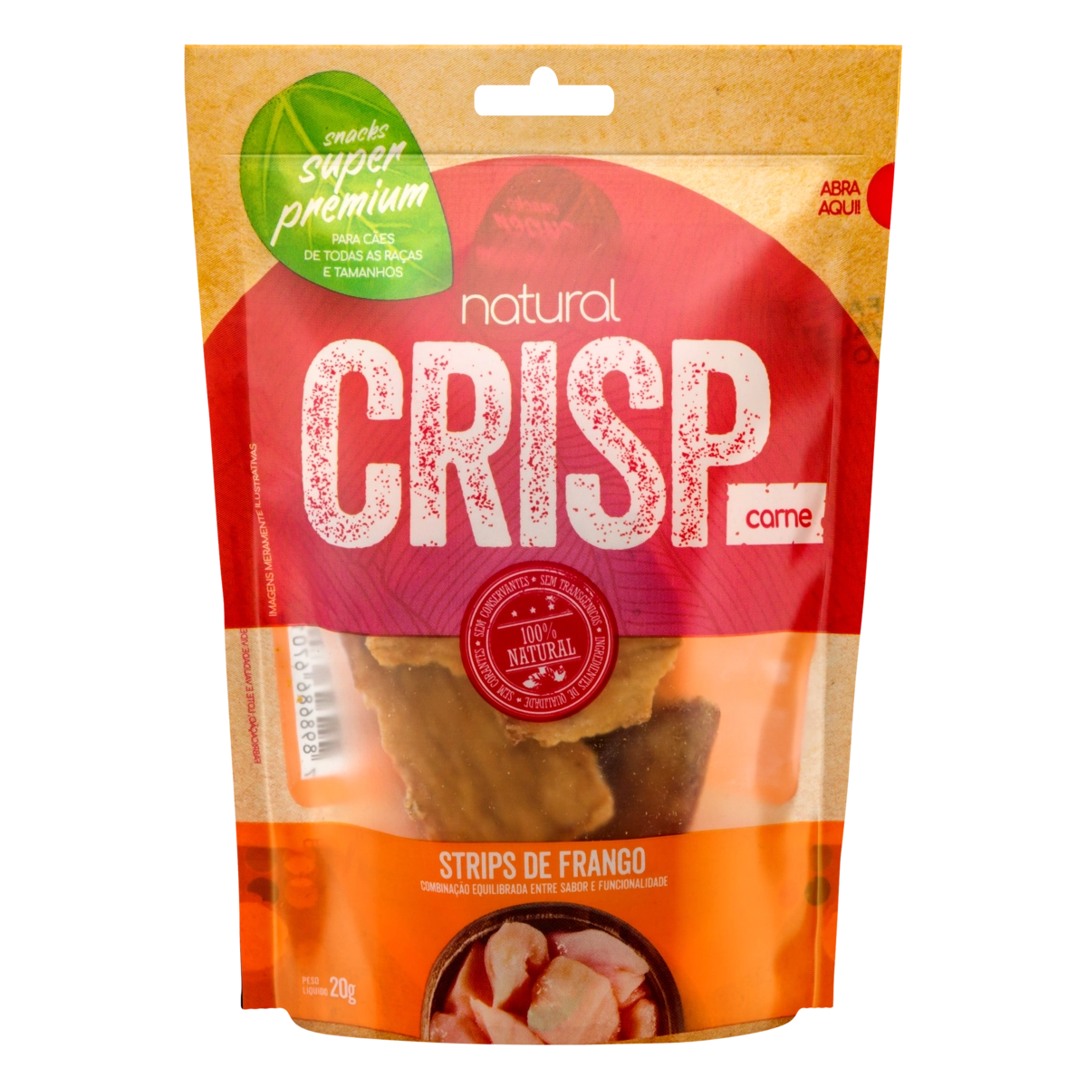 Snacks para Cães Strips de Frango Natural Crisp Pouch 20g
