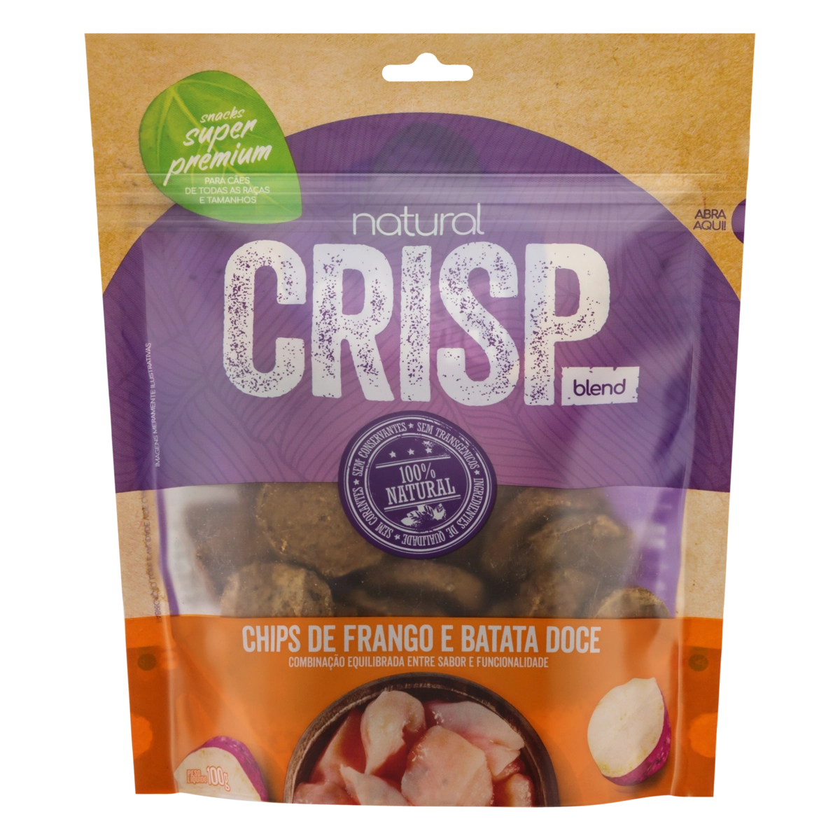 Chips para Cães Frango e Batata-Doce Natural Crisp Pouch 100g
