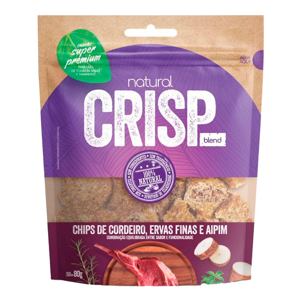Natural Crisp Cordeiro. Aipim E Ervas Finas Para Cães 80g