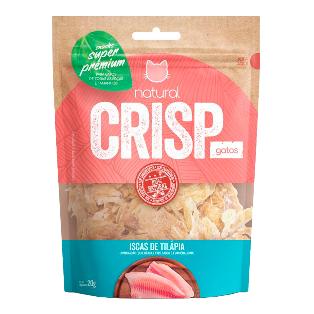 Snacks para Gatos Iscas de Tilápia Natural Crisp Pouch 20g
