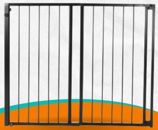 Portão De Correr Com Altura De 85 Cm E Largura Regulável De 70 A 125 Cm - Preto