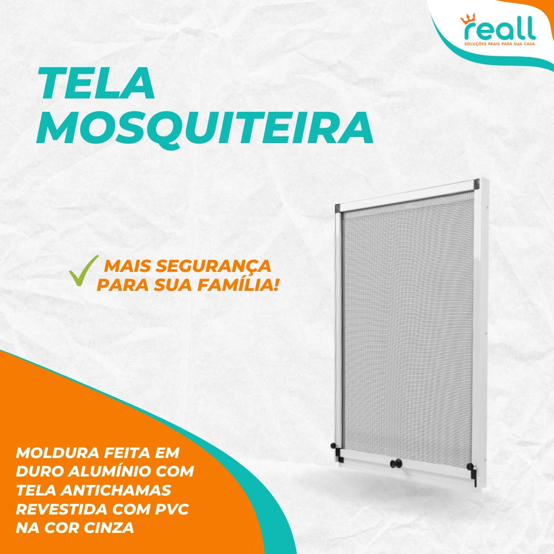 Tela Mosquiteira Em Alumínio -  Altura Regulável - Largura 60 Cm - Branco