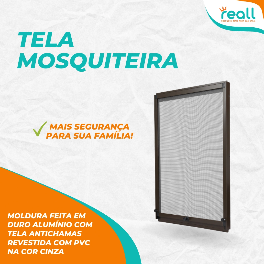 Tela Mosquiteira Em Alumínio -  Altura Regulável - Largura 60 Cm - Preto