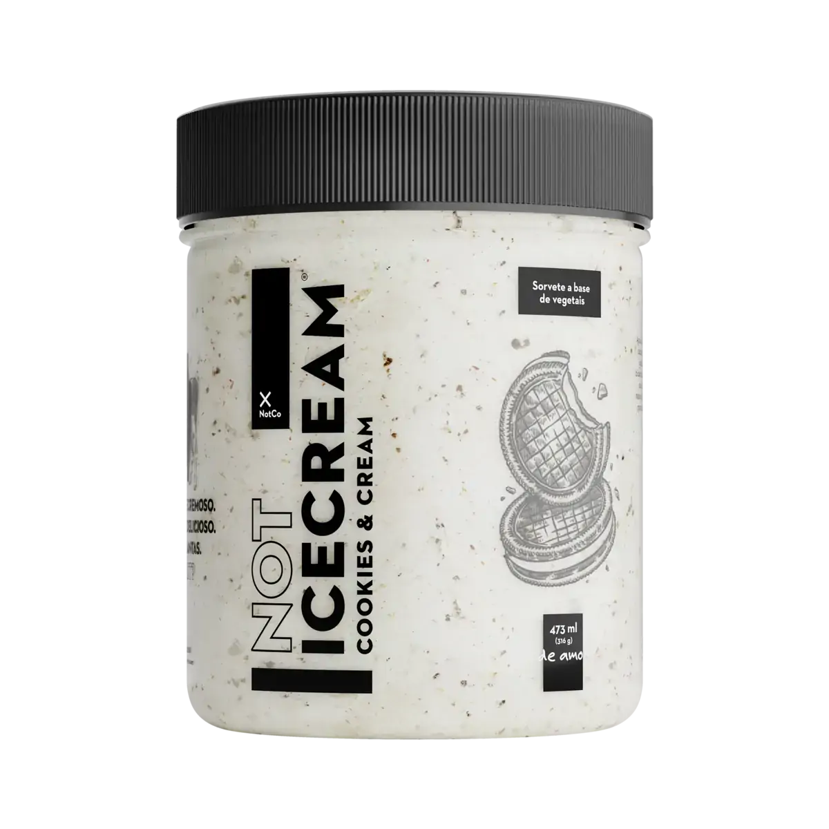 Sorvete à Base De Vegetais Cookies Cream Not Pote 473ml