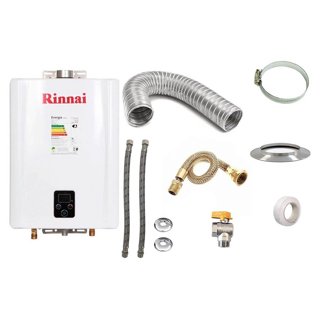 Aquecedor A Gás Glp Rinnai Reu E17 Branco+kit De Instalação