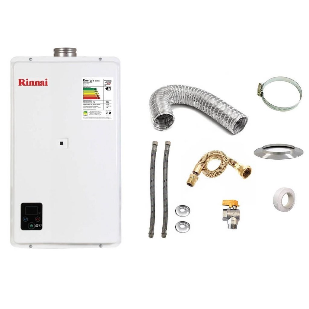 Aquecedor A Gás Glp Rinnai Reu E270 Branco+kit De Instalação