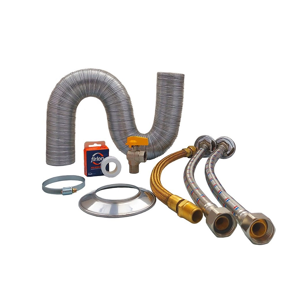Kit Instalação Aquecedor A Gás Lorenzetti 15 Litros Lz1500ef