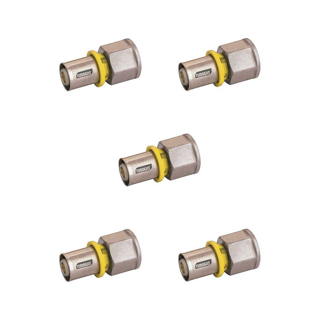 Combo 05 Unidades Conector 20 X 1/2 (f) Tudogás