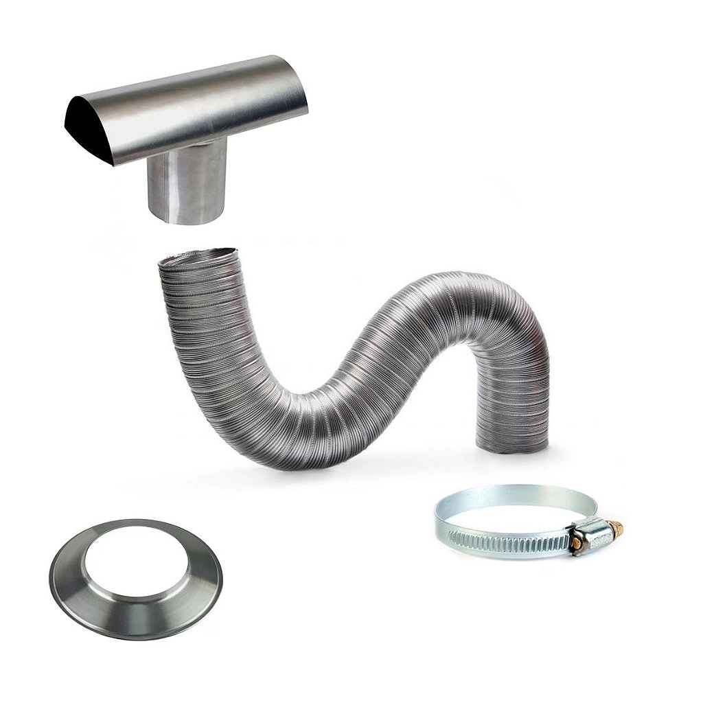 Kit Exaustão De 80 Mm Aquecedor A Gás