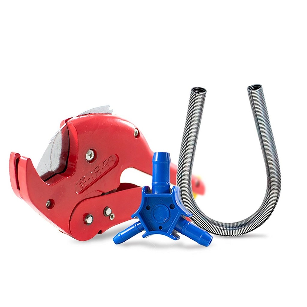 Kit Tesoura Pex + Escareador De Tubos + Mola 20mm