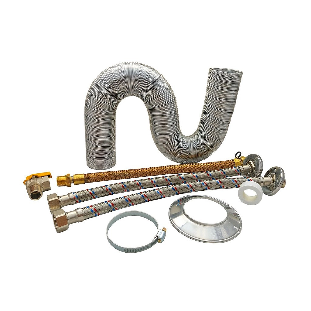 Kit Instalação Aquecedor A Gás Com 1 Metro De Duto 90mm