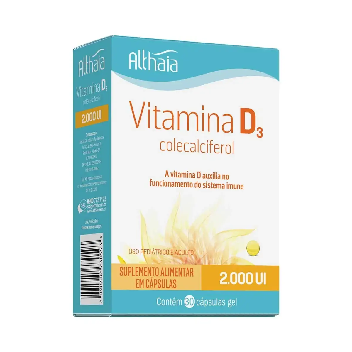 Vitamina D 2000UI 30 Cápsulas Althaia