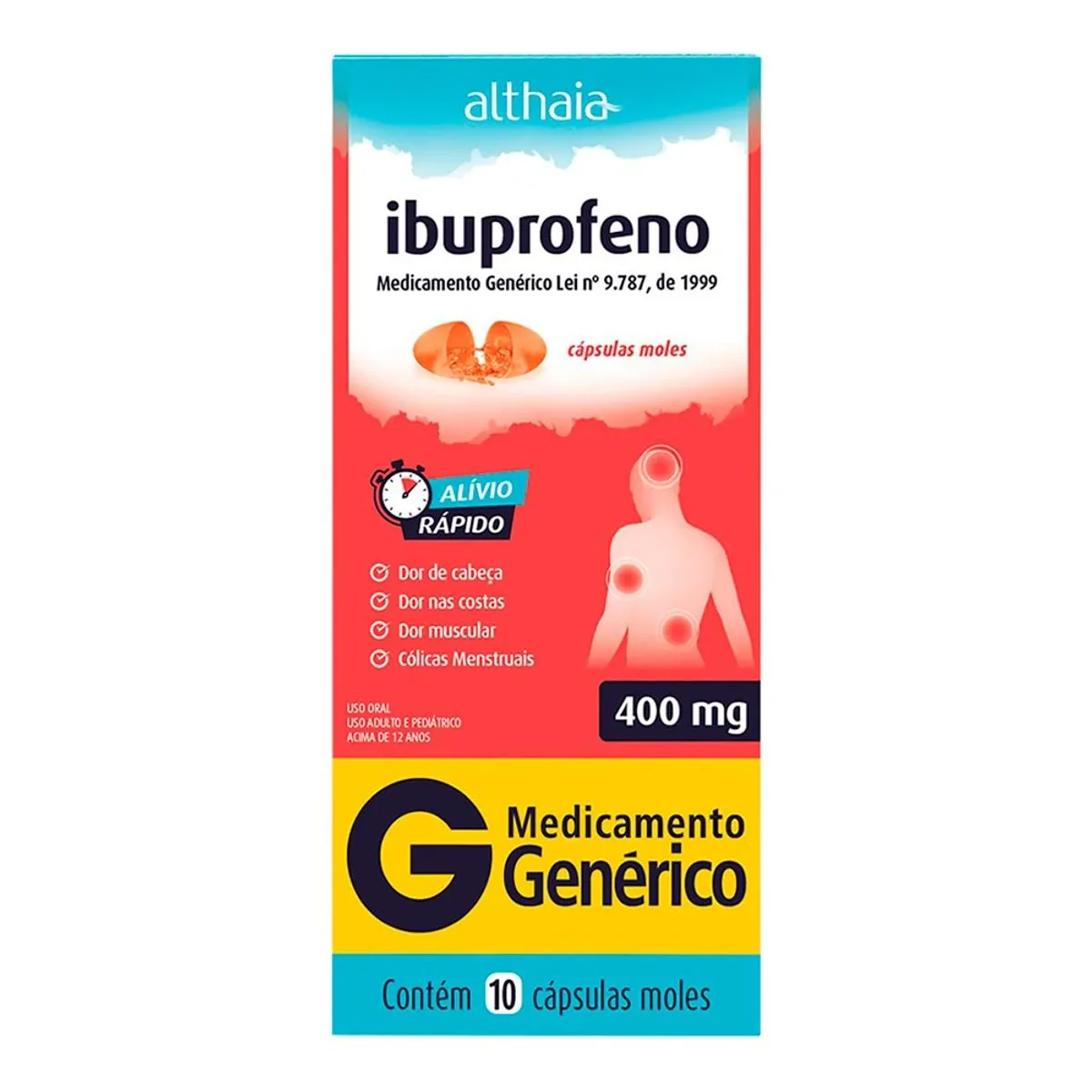 Ibuprofeno 400mg Althaia Caixa 10 Cápsulas