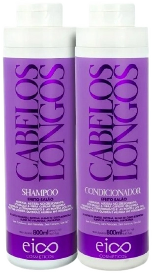 Kit Eico Shampoo+Condicionador Cabelos Longos 800ml cada