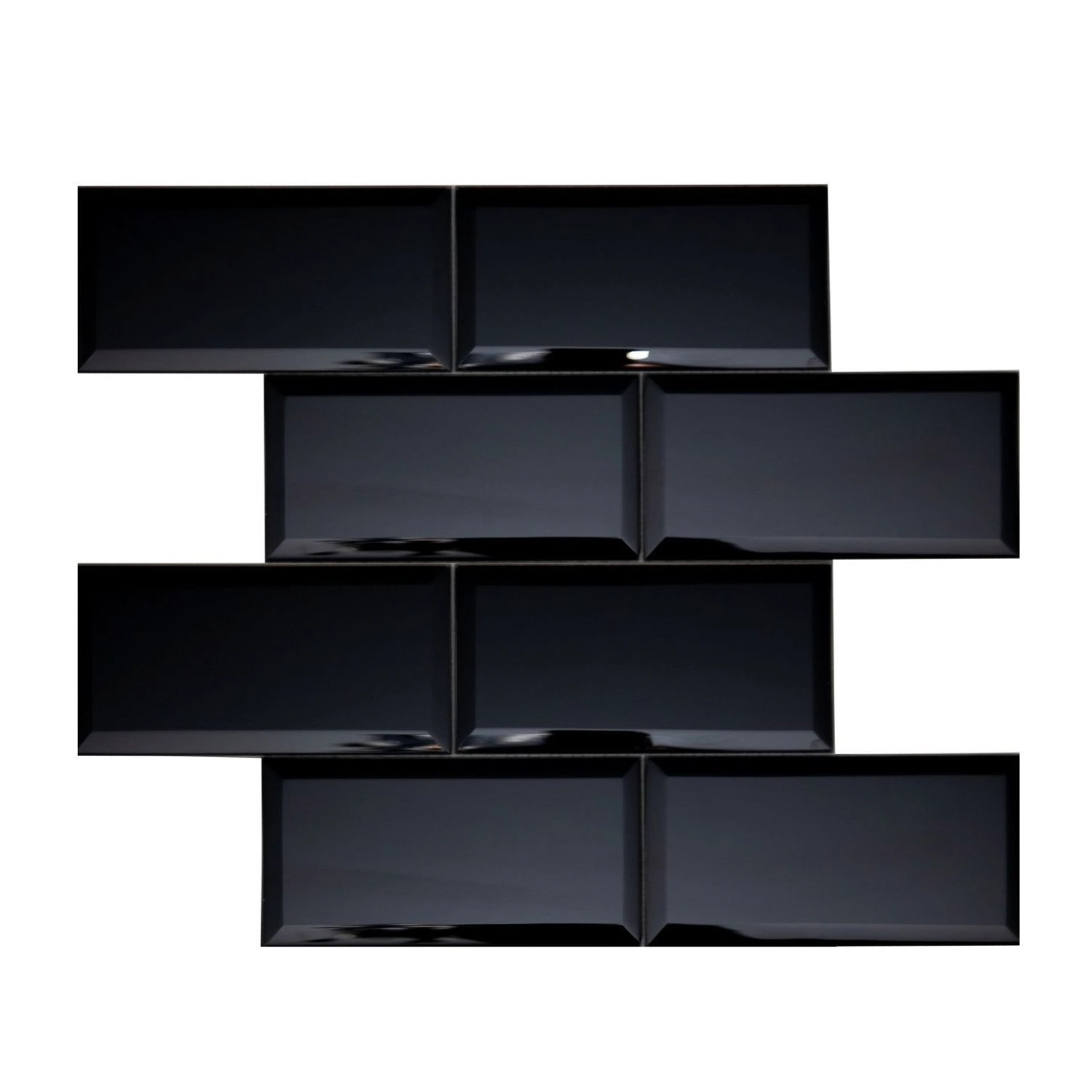 Pastilha De Vidro Refletivo De 37cm X 30cm Rende Glass Mosaic Preto
