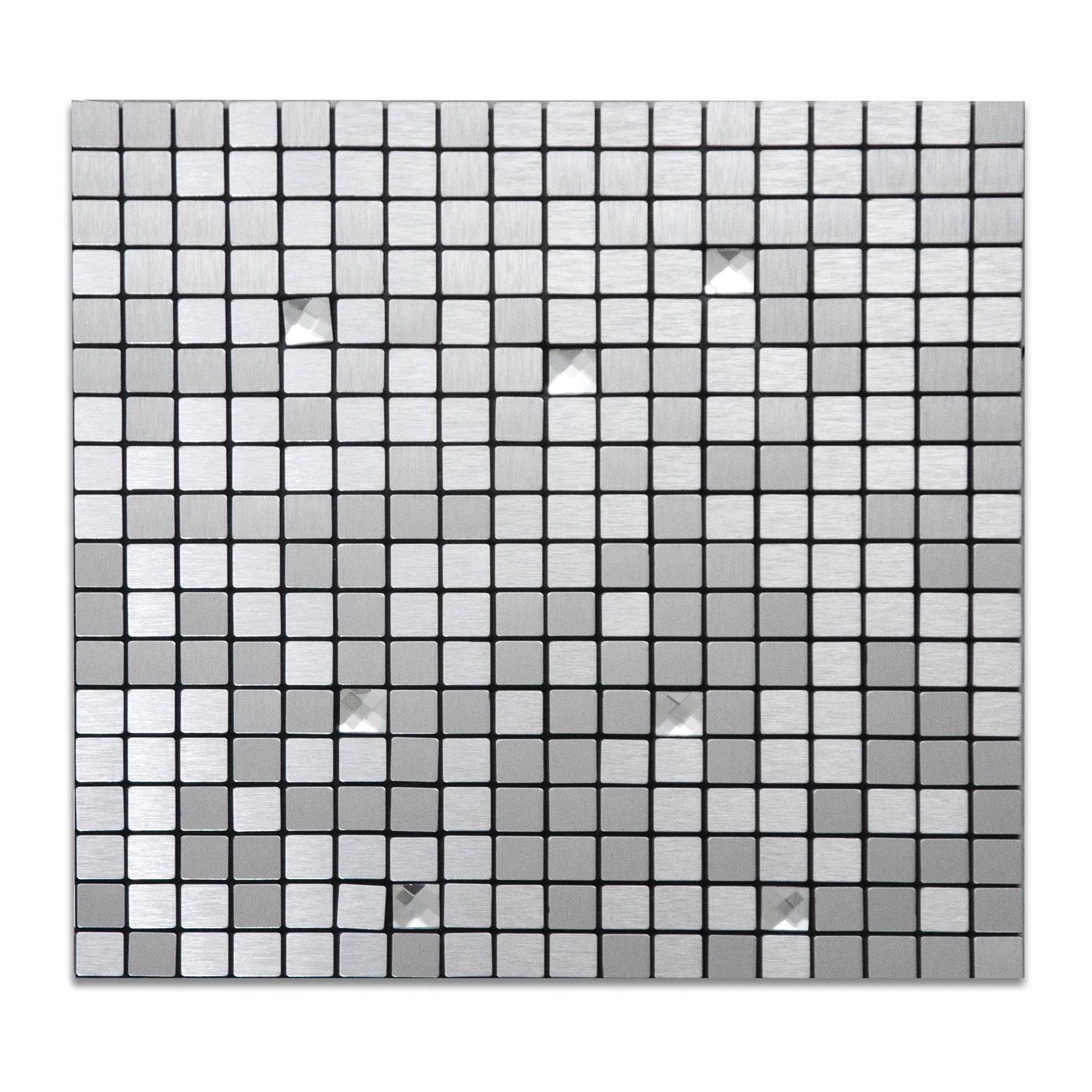 Pastilha Autoadesiva Metal Alumínio AL1008 28,5x28,cm Glass Mosaic