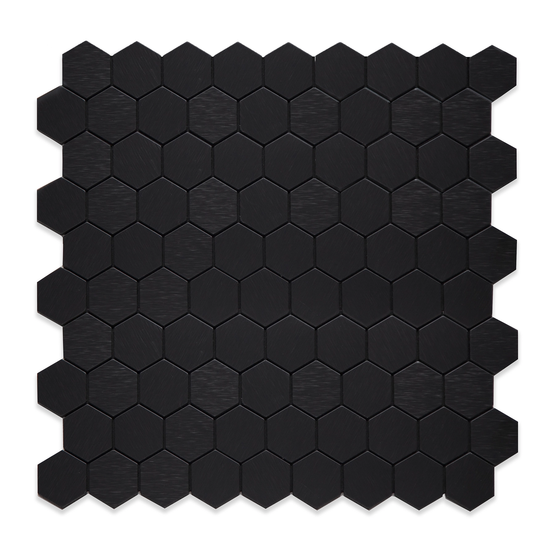 Pastilha Autoadesiva Metal AL1013 Alumínio Preto 28,5x28,cm Glass Mosaic