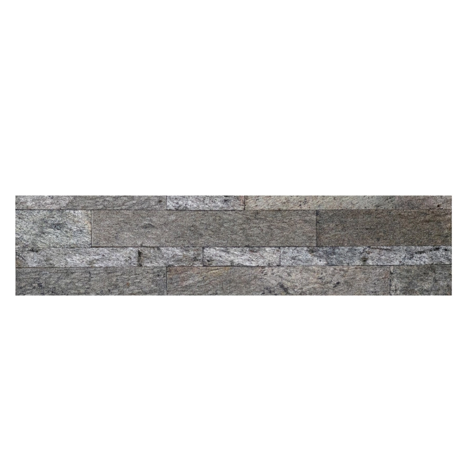 Revestimento Flexível em Placa Autocolante de Pedra Natural para Parede 15x60cm Cinza