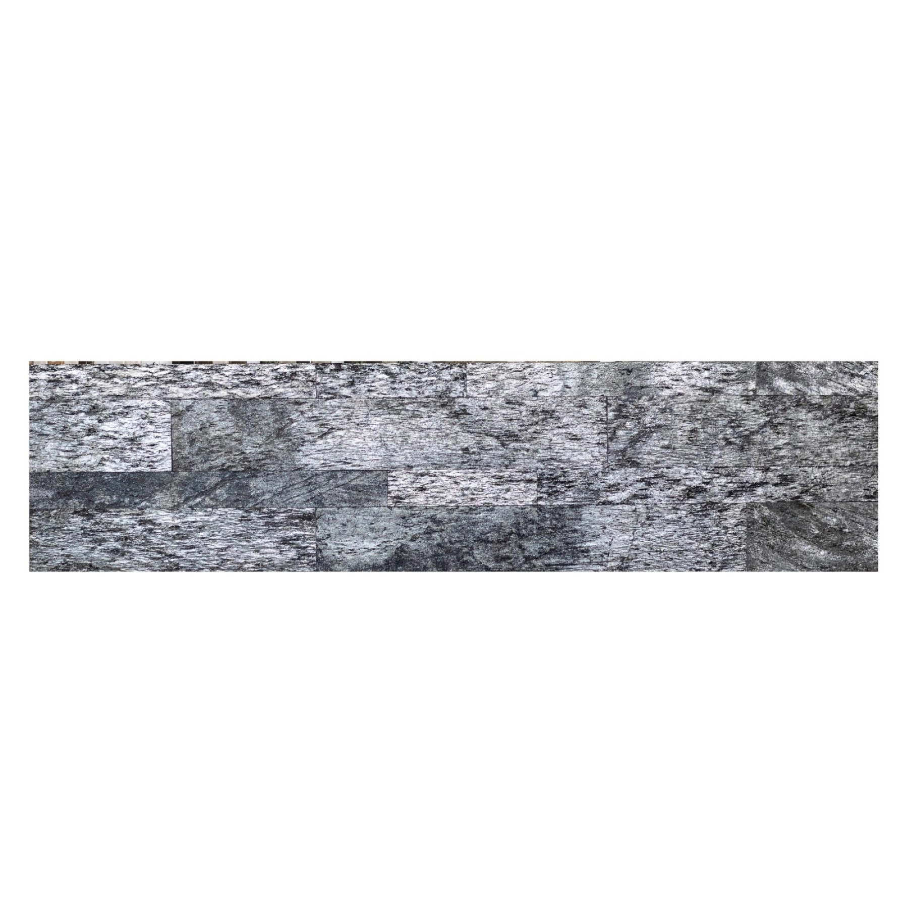 Revestimento Flexível em Placa Autocolante de Pedra Natural para Parede 15x60cm Cinza