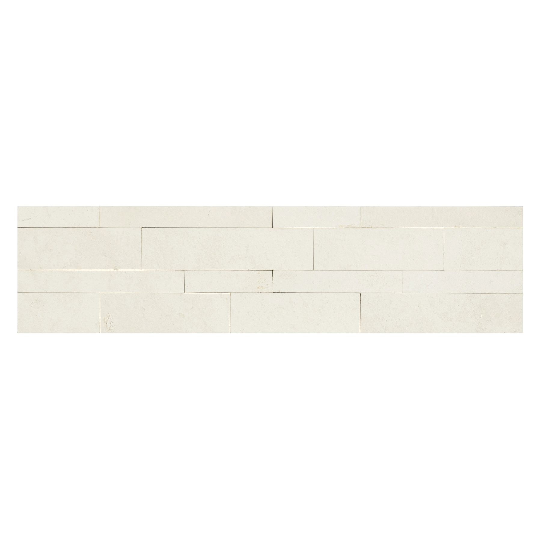 Revestimento Flexível em Placa Autocolante de Pedra Natural para Parede 15x60cm Branco