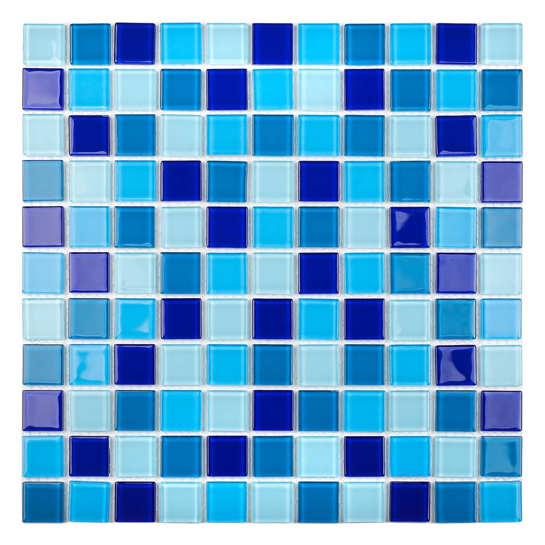 Revestimento de Vidro Polido MIX2513M Retificado Azul Mescla 30x30cm Glass Mosaic