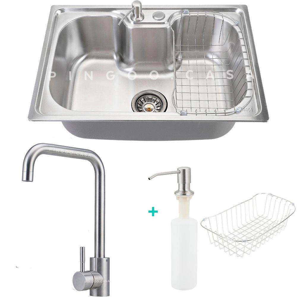 Cuba Para Cozinha Com Acessórios E Torneira Misturador Monocomando Gourmet Paraíba Pingoo.casa