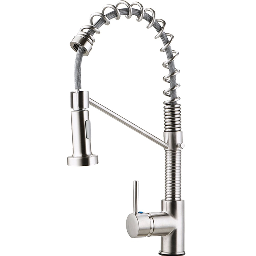 Torneira Para Cozinha Gourmet Misturador Monocomando Extensível Em Aço Inox Escovado Araguari Pingoo.casa