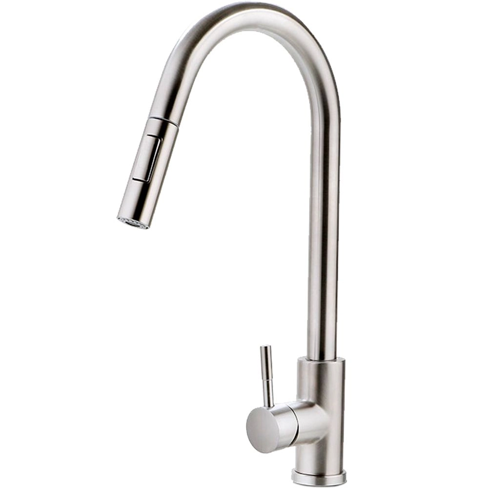 Torneira Para Cozinha Gourmet Misturador Monocomando Em Aço Inox Escovado Iriri Pingoo.casa - Prata