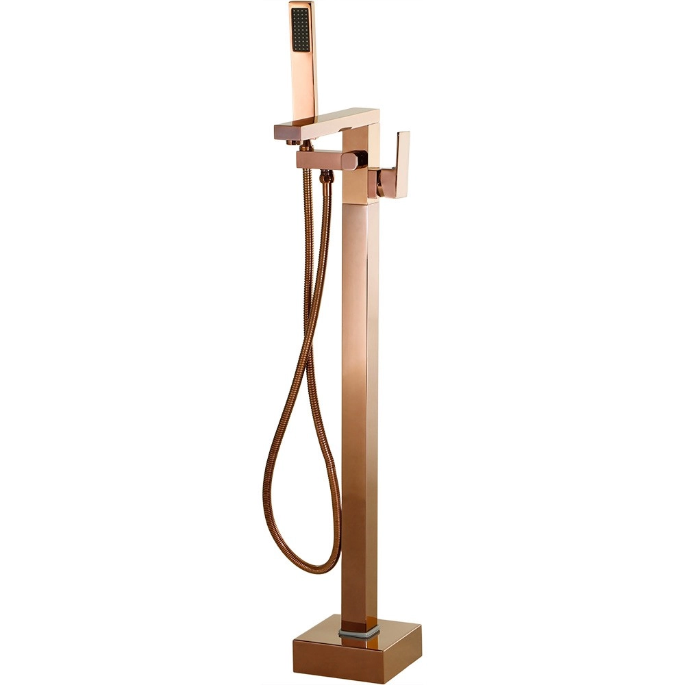 Misturador Para Banheira Monocomando De Piso Santa Maria Pingoo.casa - Dourado Rose